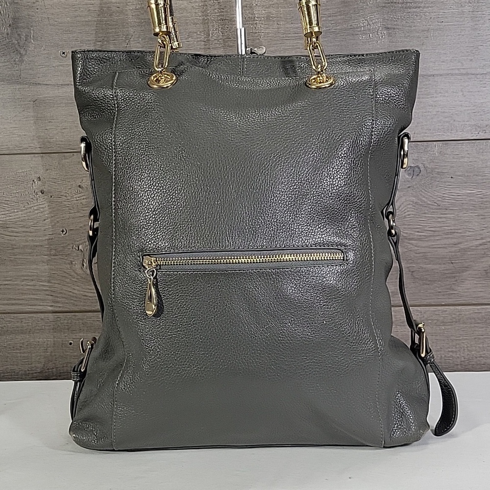Kristen Bell for Erica Anenberg Gray Pebble Leather Tote Bag - Picture 2 of 13